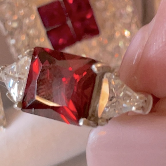 Gorgeous Rubies, CZ’s & Sterling Ring to match♥️♥️ - Picture 3 of 10